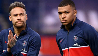Neymar e Mbappé na época de PSG