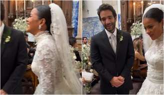 Alexandre Nero mostrou o vestido de noiva de Maria de Fátima em 'Vale Tudo'