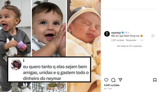 Resposta de Neymar à publicação sobre suas filhas