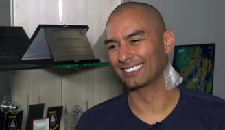 O policial militar Johannes Santana foi baleado no pescoço após perseguir um suspeito do roubo