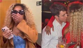 Cariúcha é recebida ao som de 'Pintinho Amarelinho' após beijar filho de Gugu Liberato