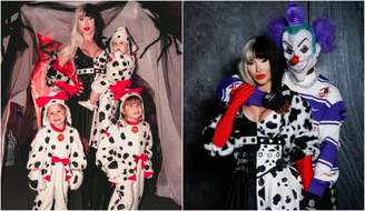 Em clima de Halloween, Virginia curte festa com Vini Jr. e filhos em Madri