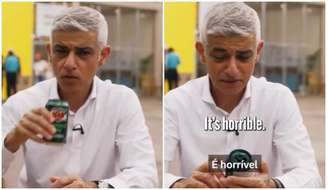 Prefeito de Londres, Sadiq Khan prova guaraná