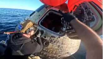 Astronautas passaram 10 dias em missão antes de voltar para a Terra.