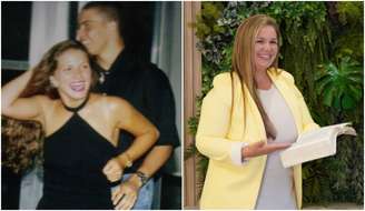 Vivi Brunieri na época do namoro com Ronaldo e em foto recente, como missionária evangélica