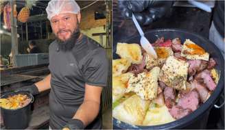 Restaurante inova e serve churrasco em balde de plástico em São Luís