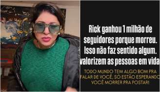 Roberta Miranda se revolta ao descobrir que Rick ganhou 1 milhão de seguidores após morrer