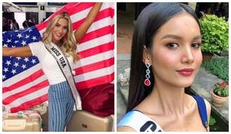 A Miss Estados Unidos, Sarah Rose Summers, e a Miss Camboja, Rern Sinat.