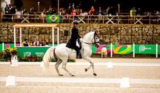 João Paulo dos Santos, com o cavalo Carthago Comando SN, ficou em oitavo, com 72,685% (Foto: Divulgação/CBH)