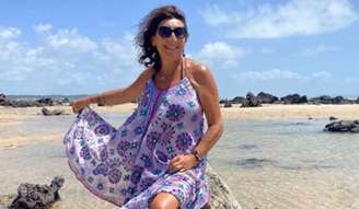 Sandrine Kretz na Praia da Pipa: a matriarca francesa adorou o litoral potiguar