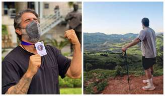 O apresentador da TV Globo, Marcos Mion, faz peregrinação   