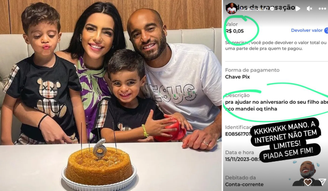 Lucas Moura faz festa 'simples' para aniversário do filho e recebe Pix de R$ 0,05 