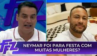 Leo Dias relatando no SBT a nova polêmica sobre o jogador: fofoca rende audiência