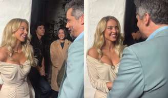 Wagner Moura e Sydney Sweeney se encontram no tapete vermelho do festival de Santa Bárbara, nos EUA