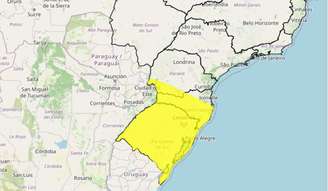 Rio Grande do Sul e partes de Santa Catarina e Paraná têm aviso para baixas temperaturas entre esta segunda, 27, e a terça, 28
