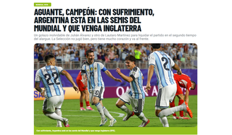 Olé destaca vitória da Argentina sobre a Suíça pelas quartas de final da Copa do Mundo