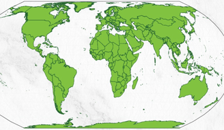 Na nova projeção, Brasil parece proporcionalmente maior que no mapa-múndi anterior.