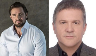 Montagem com fotos de Daniel Vorcaro e o pai, Henrique Vorcaro