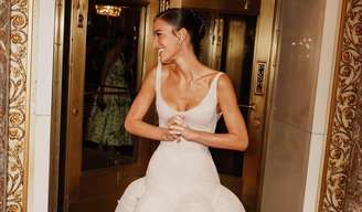Bruna Marquezine wears a dress to the MET Gala
