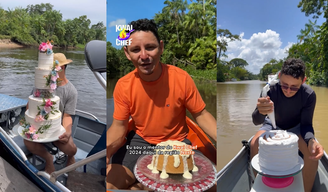 Paraense Thiago Barros prepara bolos em canoa na Ilha do Marajó 