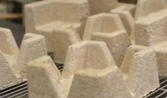 tijolo feito de micélio.