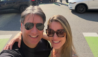 Jacqueline Brazil aproveita feriado para visitar o namorado, Luiz Carlos Jr, nos EUA: 'Rapidinho'