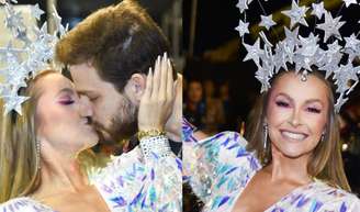 Carnaval 2023: Carla Diaz ganhou beijo do noivo em ensaio da Estrela do Terceiro Milênio.