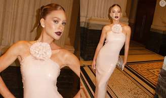 Marina Ruy Barbosa vai a leilão beneficente e arrasa no look.