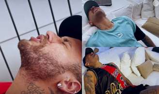 'Pelo amor de Deus': Neymar chora de dor e surge com a filha, Mavie, no colo em bastidores da fisioterapia por grave lesão no joelho.