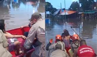 Fortes chuvas afetam município do Rio de Janeiro, causando alagamentos e falta de luz em locais, além de desaparecimento de dois moradores.