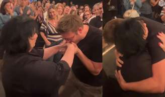 Fábio Porchat tem encontro emocionante com Dona Déa, mãe de Paulo Gustavo, em peça de teatro.