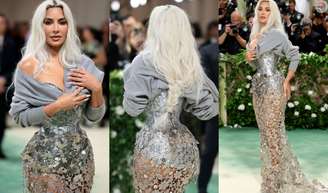 Cintura extremamente fina de Kim Kardashian em look do no Met Gala 2024 choca a web: 'Como respira?'. Veja fotos!.
