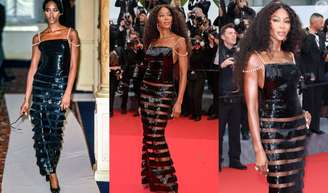 Naomi Campbell 'ressuscita' vestido Chanel de 1997 em Cannes 2024 e dá toque de nudez ao look! Veja antes e depois.