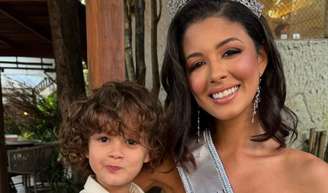 A Miss Brasil Luana Cavalcante com o filho Pedro: pioneira entre as candidatas mães