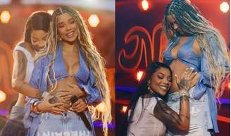 Ludmilla e Brunna revelaram a grávidez durante um show da cantora neste sábado (9).
