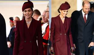 O significado oculto e emocionante do look burgundy de Kate Middleton ao receber 1ª visita internacional após câncer.