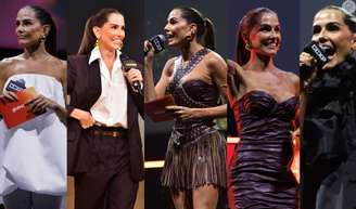 5 vezes mais estilo! Deborah Secco elege vestido sem alça, all black e + em troca de looks para lançar novidades de 2025 da globoplay na CCXP em 7 de dezembro de 2024.