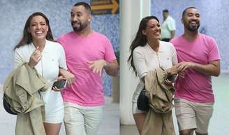 É o Brasil do Brasiiiiil! Confirmados no 'BBB 25', Gil do Vigor e Beatriz do Brás são clicados 'tricotando' em aeroporto do Rio.