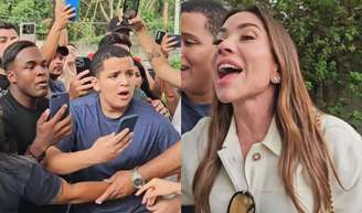 Patrícia Abravanel foi recebida na Globo com muita animação entre os fãs.