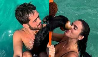 Bruna Marquezine e João Guilherme passaram juntos a virada do ano em Alagoas.