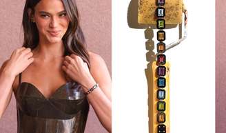 Joia de R$ 86 mil: quase ninguém notou, mas Bruna Marquezine usou acessório delicado para trazer cor ao look metálico no desfile de Sasha.