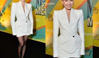 À la anos 80, Larissa Manoela brilha de blazer com corte geométrico de R$ 14 mil em festa da Globo. Fotos do look!.