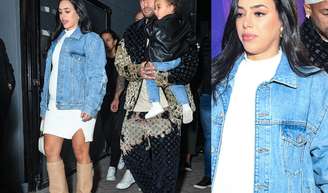 Ryca! Bruna Biancardi rouba a cena com botas de R$ 23 mil e look total luxo ao lado de Neymar e Mavie em São Paulo; veja fotos.