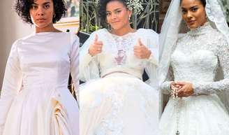 Quatro vestidos de noiva em menos de uma semana! Em 'Vale Tudo', Bella Campos vai usar vários modelos diferentes da peça; veja fotos.