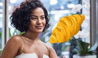 Adeus vida offline! Em 'Vale Tudo', Maria de Fátima volta a ser influencer com muito ostentação e até um croissant gigante.