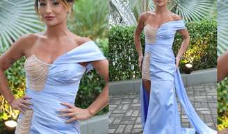 'A Cinderela quando deu 00:01': vestido de madrinha de Bruna Griphao em casamento de Lexa é reprovado e criticado na web.