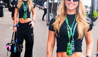De surpresa, Virgínia surge no GP Brasil de F1 com barriga sarada à mostra e bolsa Balenciaga de R$ 13 mil. Fotos!.