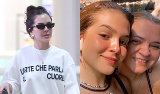 10 dias após a morte da mãe, Mel Maia é fotografada com semblante abatido no RJ.