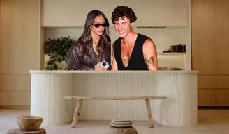 Shawn Mendes e Bruna Marquezine estão na mansão do cantor, em Los Angeles.