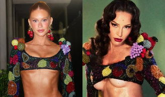 Barriga chapada e muito brilho: Marina Ruy Barbosa abre o Carnaval 2026 com look artesanal já usado por Sabrina Sato; veja fotos.